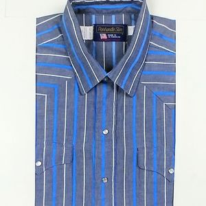 PANHANDLE SLIM Striped Pearl Snap Western Rodeo LS